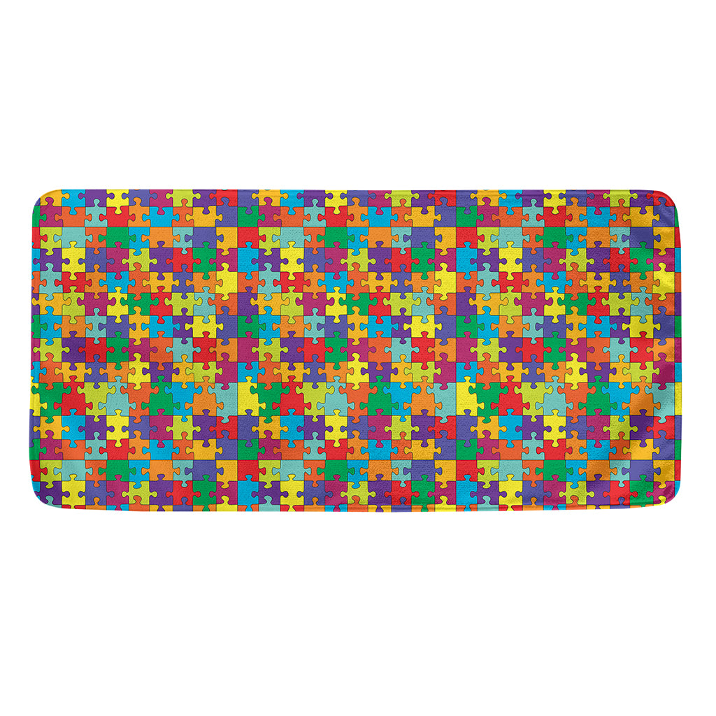 Colorful Autism Awareness Puzzle Print Towel