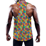 Colorful Autism Awareness Puzzle Print Training Tank Top