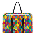 Colorful Autism Awareness Puzzle Print Utility Tote Bag