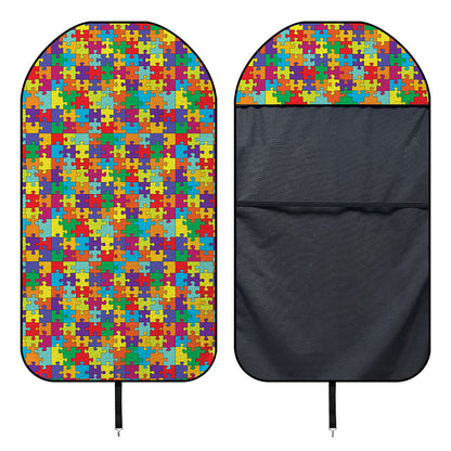Colorful Autism Awareness Puzzle Print Waterproof Car Seat Cover
