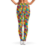Colorful Autism Awareness Puzzle Print Women's Leggings
