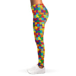 Colorful Autism Awareness Puzzle Print Women's Leggings