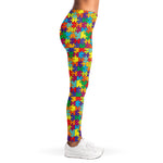 Colorful Autism Awareness Puzzle Print Women's Leggings