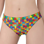 Colorful Autism Awareness Puzzle Print Women's Panties