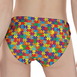 Colorful Autism Awareness Puzzle Print Women's Panties