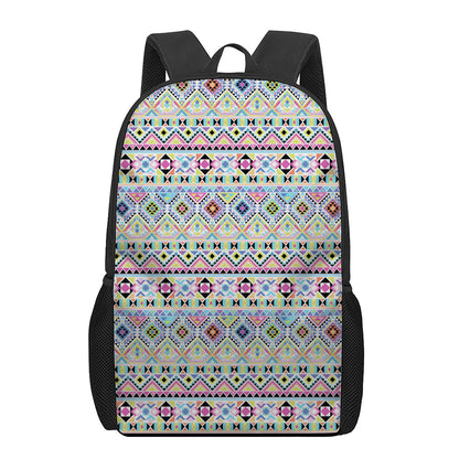 Colorful Aztec Geometric Pattern Print 17 Inch Backpack