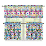 Colorful Aztec Geometric Pattern Print 3 Piece Kitchen Curtains