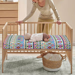 Colorful Aztec Geometric Pattern Print Baby Crib Sheet