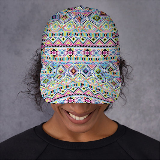 Colorful Aztec Geometric Pattern Print Baseball Cap