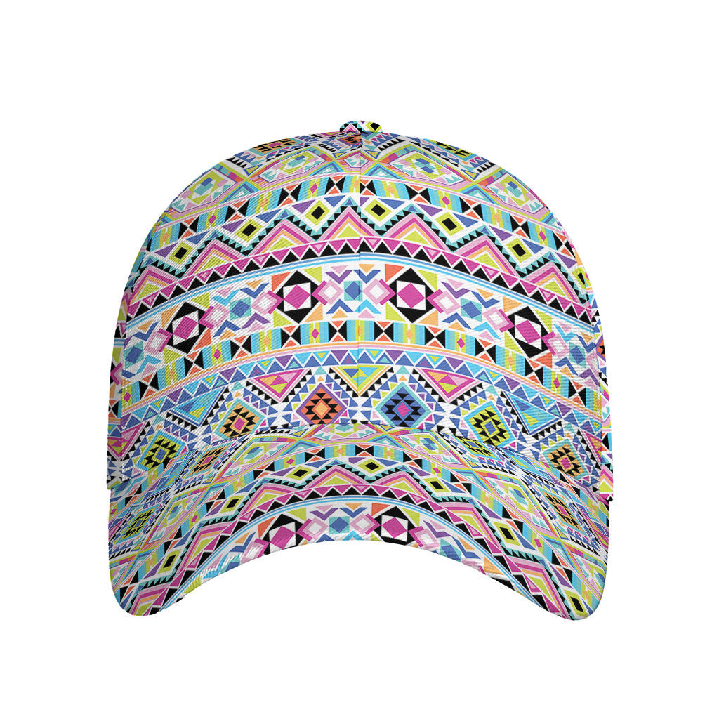 Colorful Aztec Geometric Pattern Print Baseball Cap
