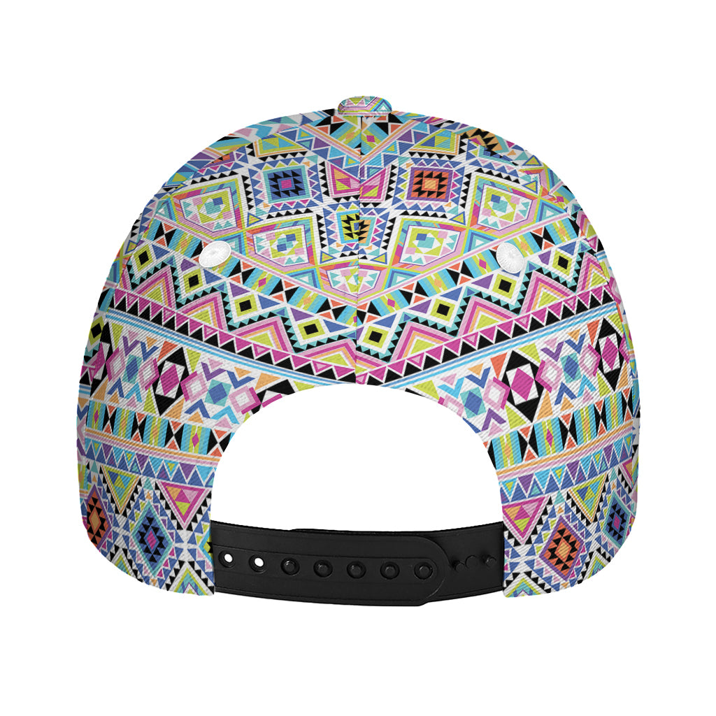 Colorful Aztec Geometric Pattern Print Baseball Cap