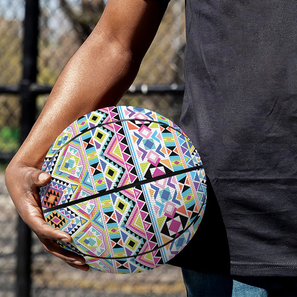 Colorful Aztec Geometric Pattern Print Basketball
