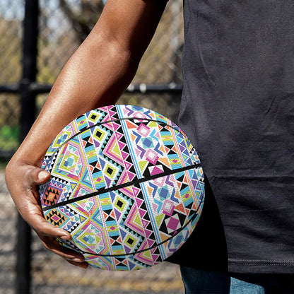 Colorful Aztec Geometric Pattern Print Basketball