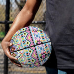 Colorful Aztec Geometric Pattern Print Basketball