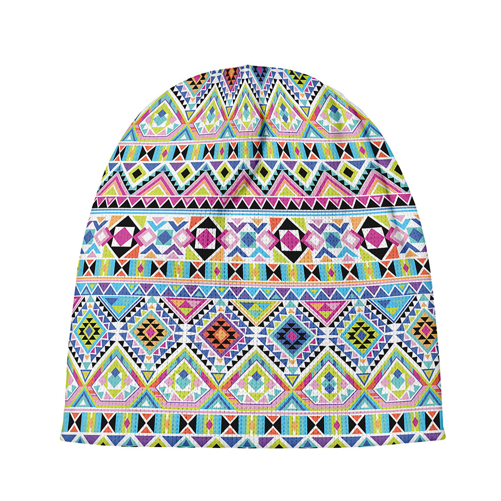 Colorful Aztec Geometric Pattern Print Beanie