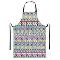 Colorful Aztec Geometric Pattern Print Bib Apron With Pocket