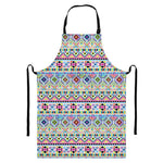 Colorful Aztec Geometric Pattern Print Bib Apron With Pocket