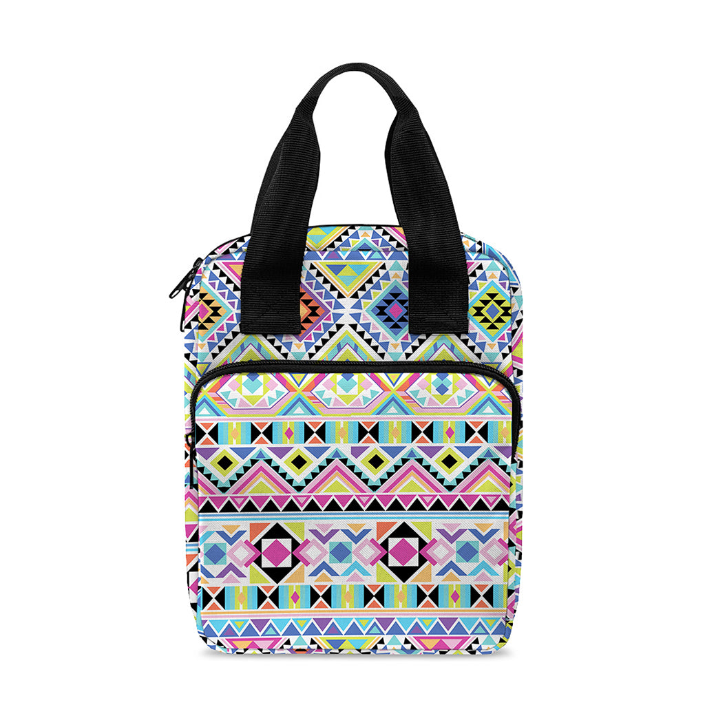 Colorful Aztec Geometric Pattern Print Bible Tote Bag