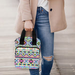 Colorful Aztec Geometric Pattern Print Bible Tote Bag