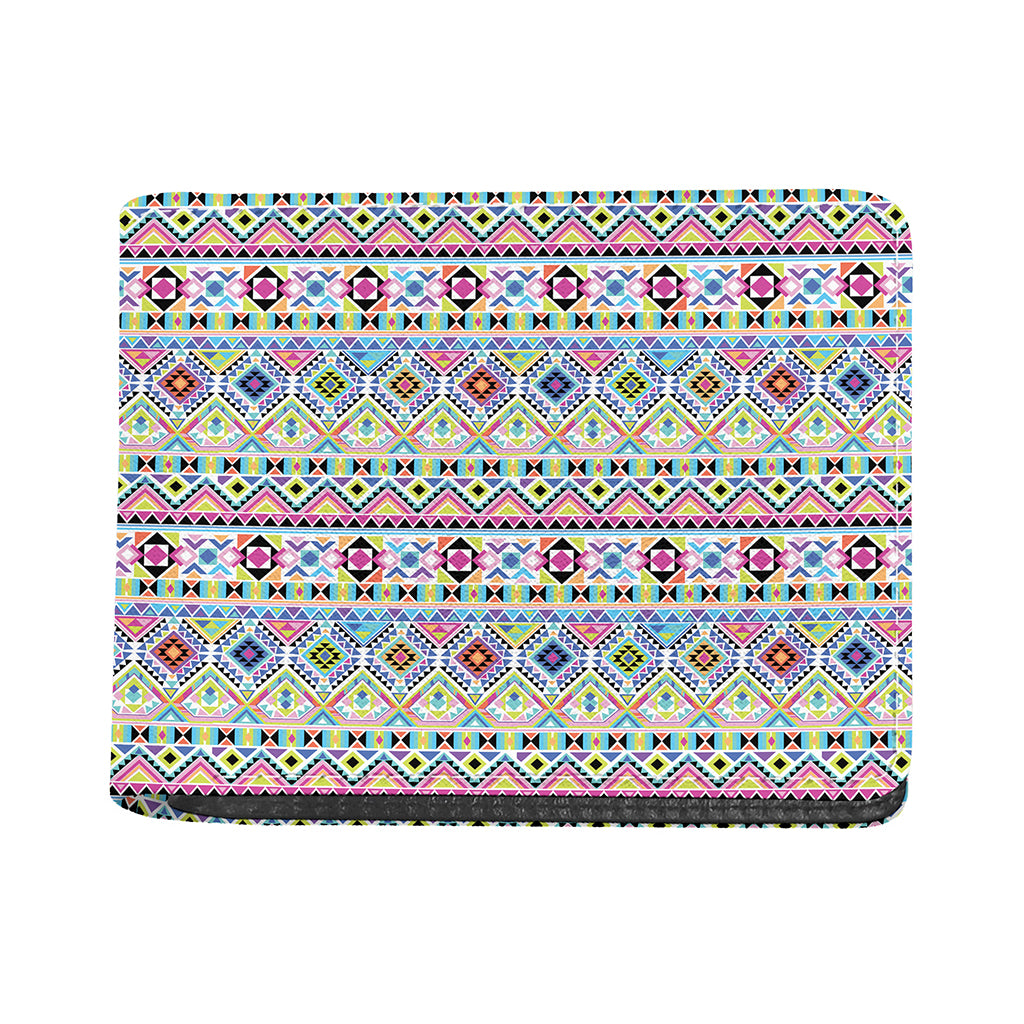 Colorful Aztec Geometric Pattern Print Bifold Wallet