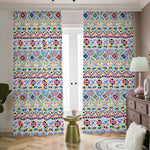 Colorful Aztec Geometric Pattern Print Blackout Pencil Pleat Curtains