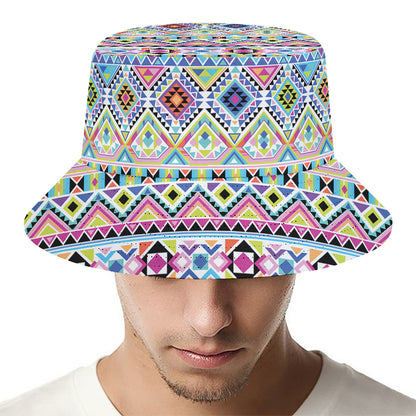 Colorful Aztec Geometric Pattern Print Bucket Hat