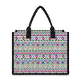 Colorful Aztec Geometric Pattern Print Canvas Tote Bag