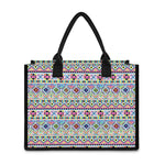 Colorful Aztec Geometric Pattern Print Canvas Tote Bag