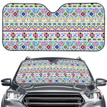 Colorful Aztec Geometric Pattern Print Car Windshield Sun Shade