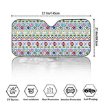 Colorful Aztec Geometric Pattern Print Car Windshield Sun Shade