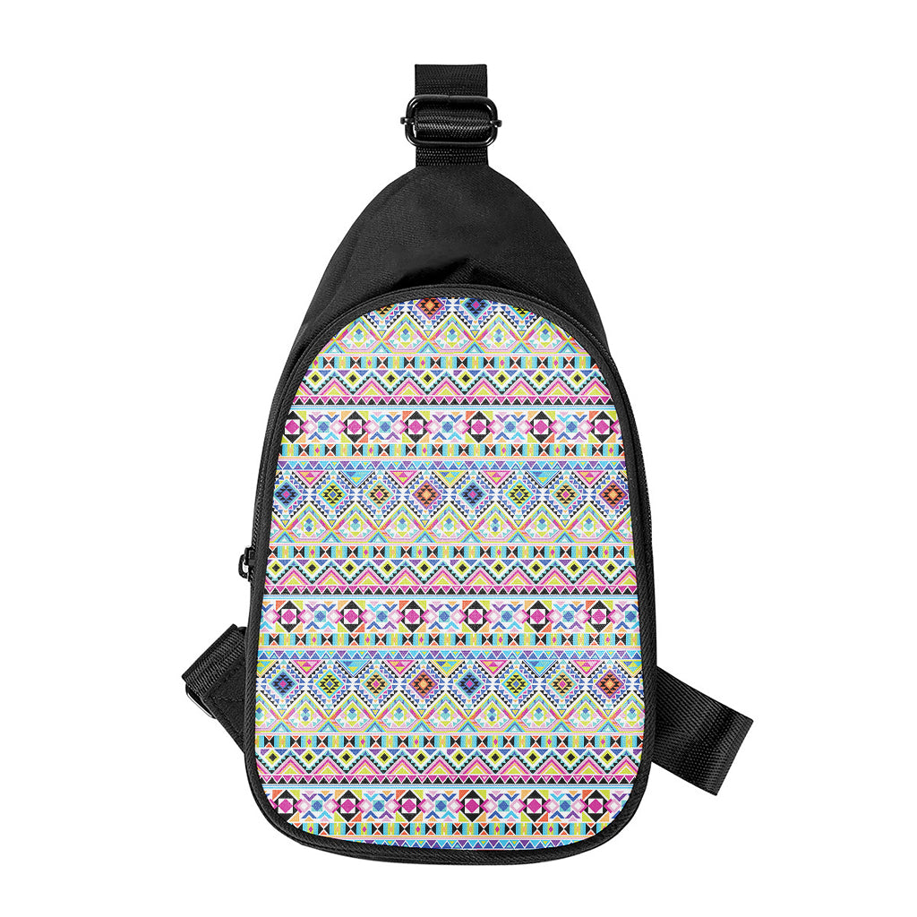 Colorful Aztec Geometric Pattern Print Chest Bag