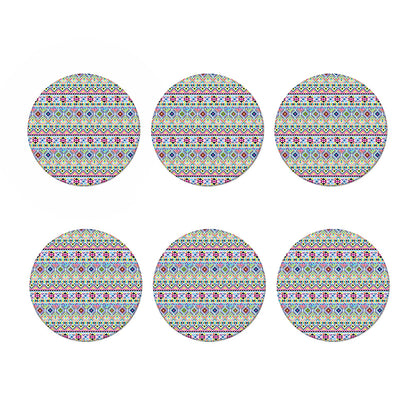 Colorful Aztec Geometric Pattern Print Coaster Set