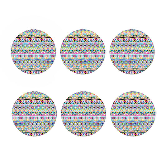 Colorful Aztec Geometric Pattern Print Coaster Set