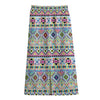 Colorful Aztec Geometric Pattern Print Cotton Front Slit Maxi Skirt