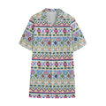 Colorful Aztec Geometric Pattern Print Cotton Hawaiian Shirt