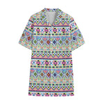 Colorful Aztec Geometric Pattern Print Cotton Hawaiian Shirt