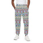 Colorful Aztec Geometric Pattern Print Cotton Pants