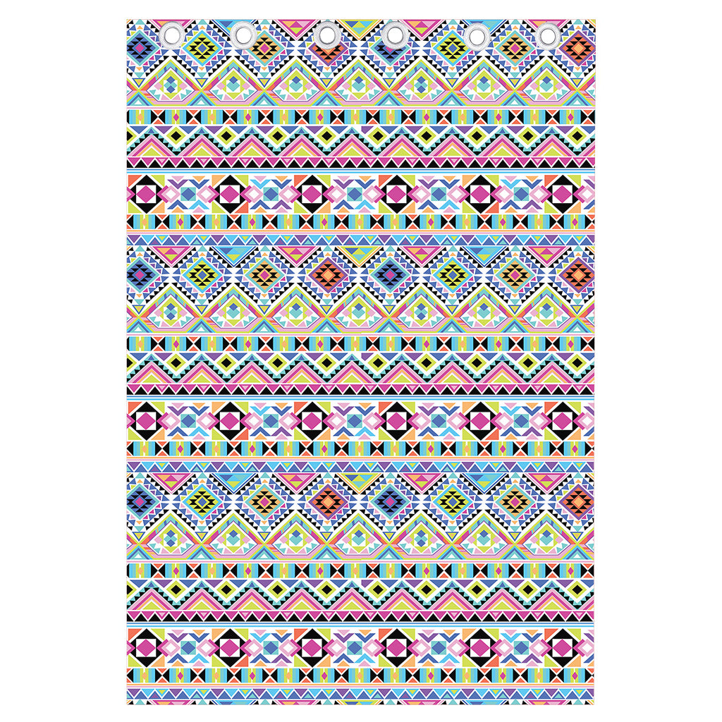Colorful Aztec Geometric Pattern Print Curtain