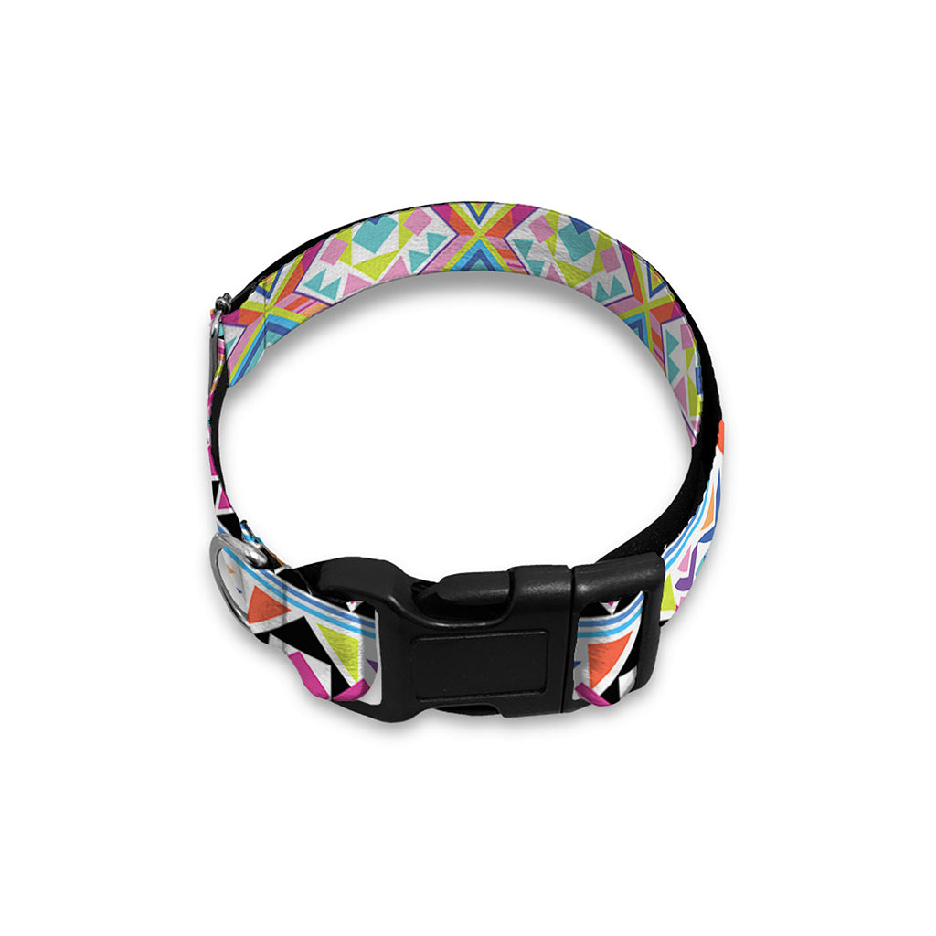 Colorful Aztec Geometric Pattern Print Dog Collar