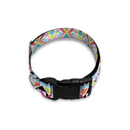 Colorful Aztec Geometric Pattern Print Dog Collar