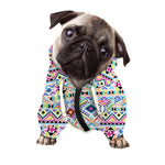 Colorful Aztec Geometric Pattern Print Dog Zip Up Hoodie