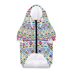 Colorful Aztec Geometric Pattern Print Dog Zip Up Hoodie