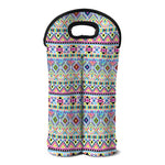 Colorful Aztec Geometric Pattern Print Double Neoprene Wine Tote