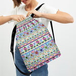Colorful Aztec Geometric Pattern Print Drawstring Backpack