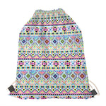 Colorful Aztec Geometric Pattern Print Drawstring Bag