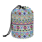 Colorful Aztec Geometric Pattern Print Drawstring Makeup Bag