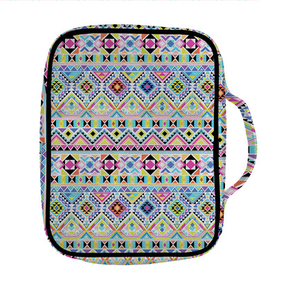 Colorful Aztec Geometric Pattern Print Front Pocket Bible Bag