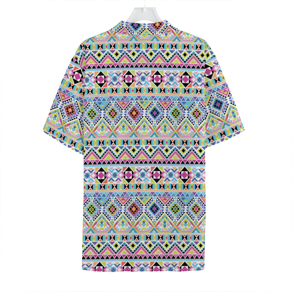 Colorful Aztec Geometric Pattern Print Hawaiian Shirt