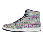 Colorful Aztec Geometric Pattern Print High Top Leather Sneakers