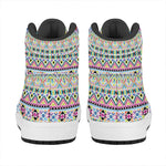 Colorful Aztec Geometric Pattern Print High Top Leather Sneakers